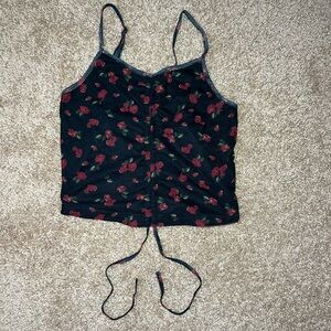 J for Justify Black and Red Floral Camisole